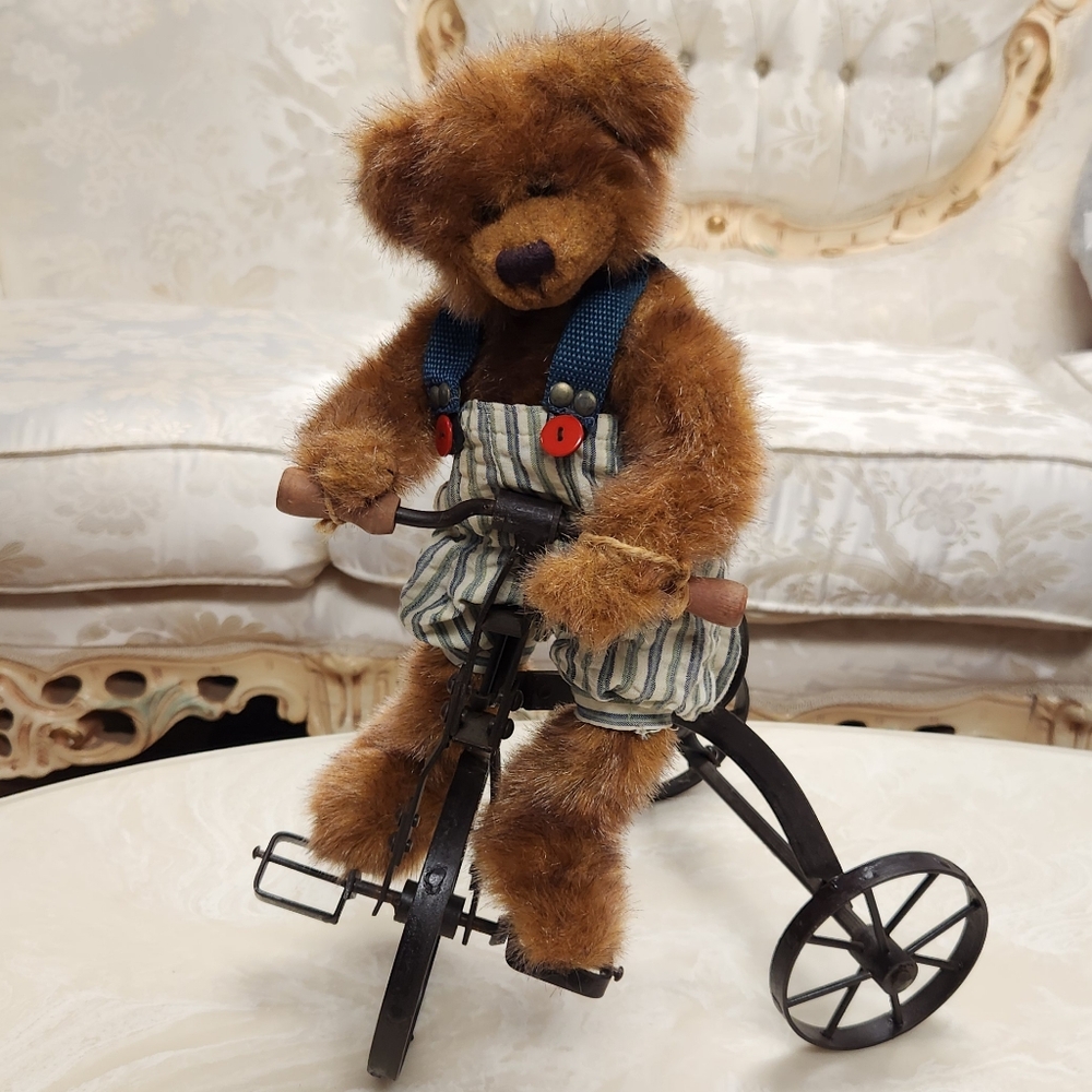 VINTAGE TOY TRIKE Tricycle Home Decor Rustic with a plush bear 🧸